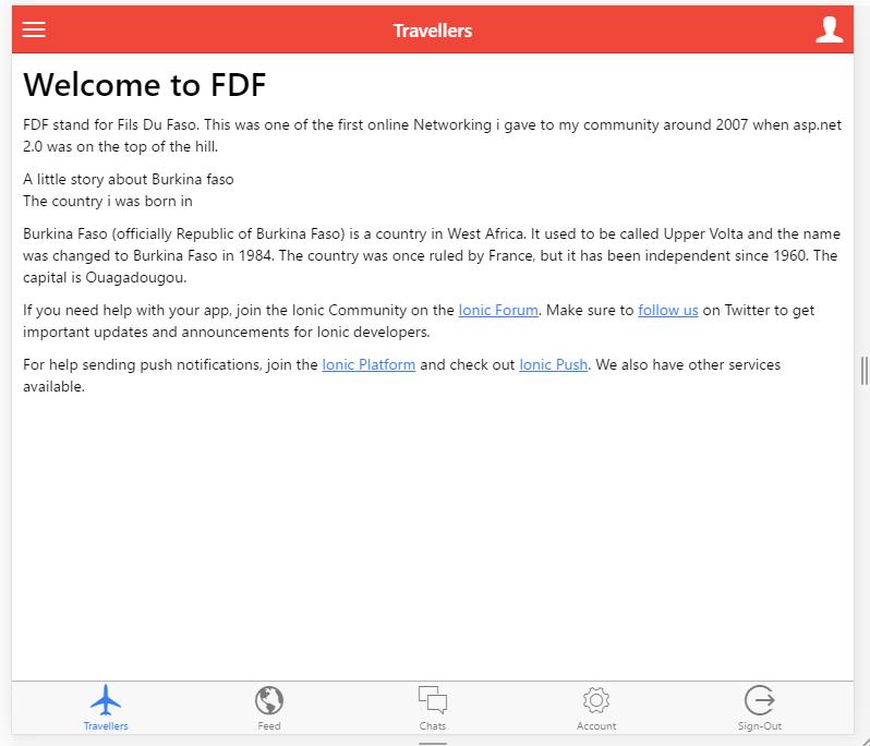 Ionic side menus and Tabs template David ZONGO blog